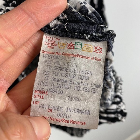 Joseph Ribkoff Full Zip Jacket Black Textured Stretch Womens Size 10 - Picture 5 of 9